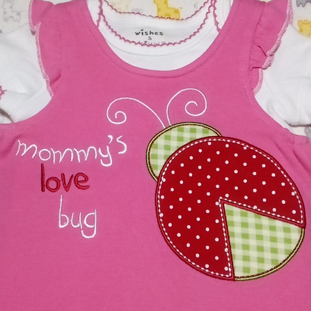 2/$20 Mommy's Love Bug 2 Pc Jumper Set - Picture 2 of 9